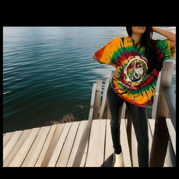 TIE DYE ZIG ZAG Braunstein Fr'eres Qualite Superieurp Portrait Of ZZ Man T-Shirt - Picture 9 of 15